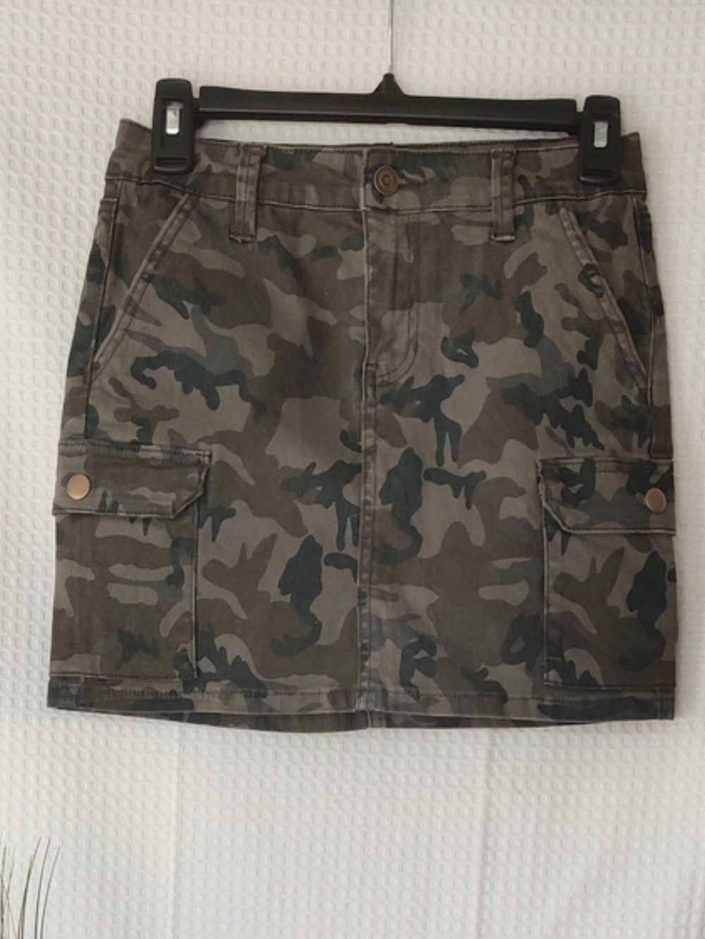Ashley Mason Girls Mini Army Green Camouflage Skirt Size Small